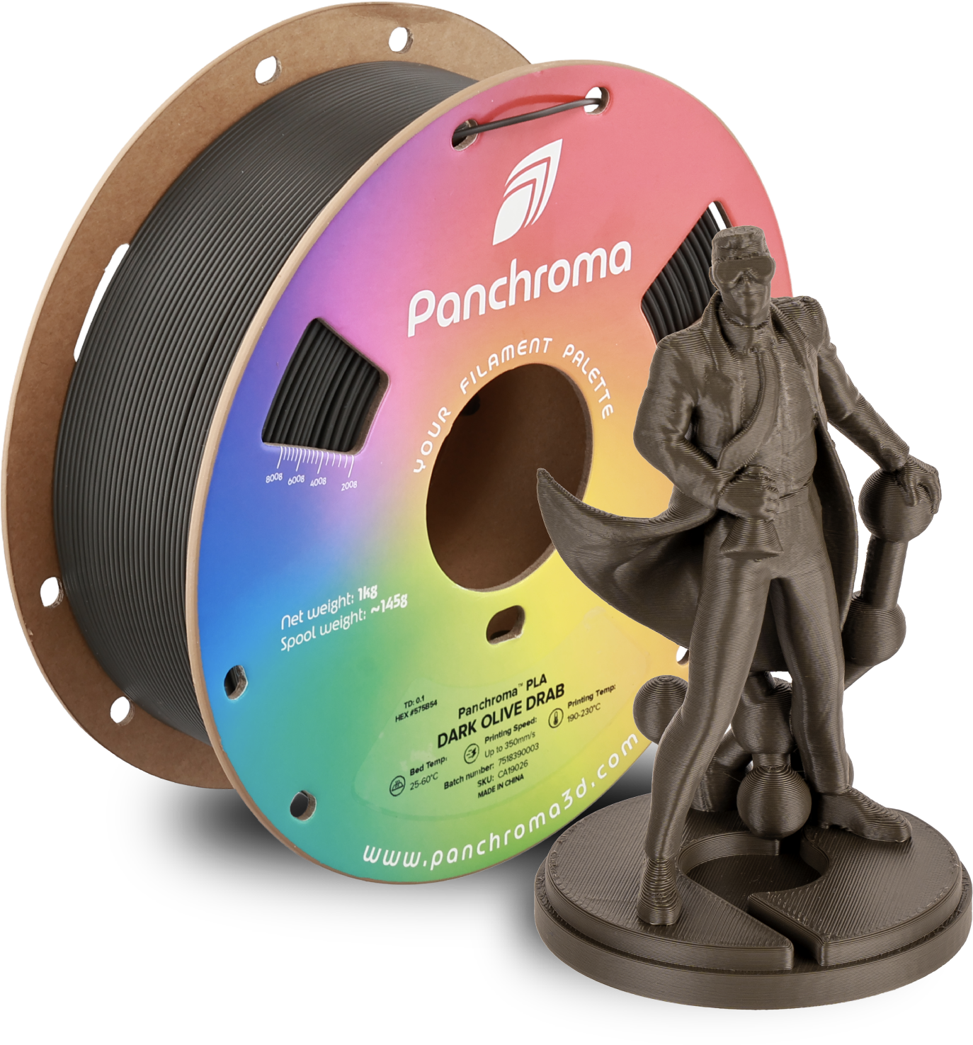Polymaker Panchroma PLA Filament 1kg, Dark Olive Drab