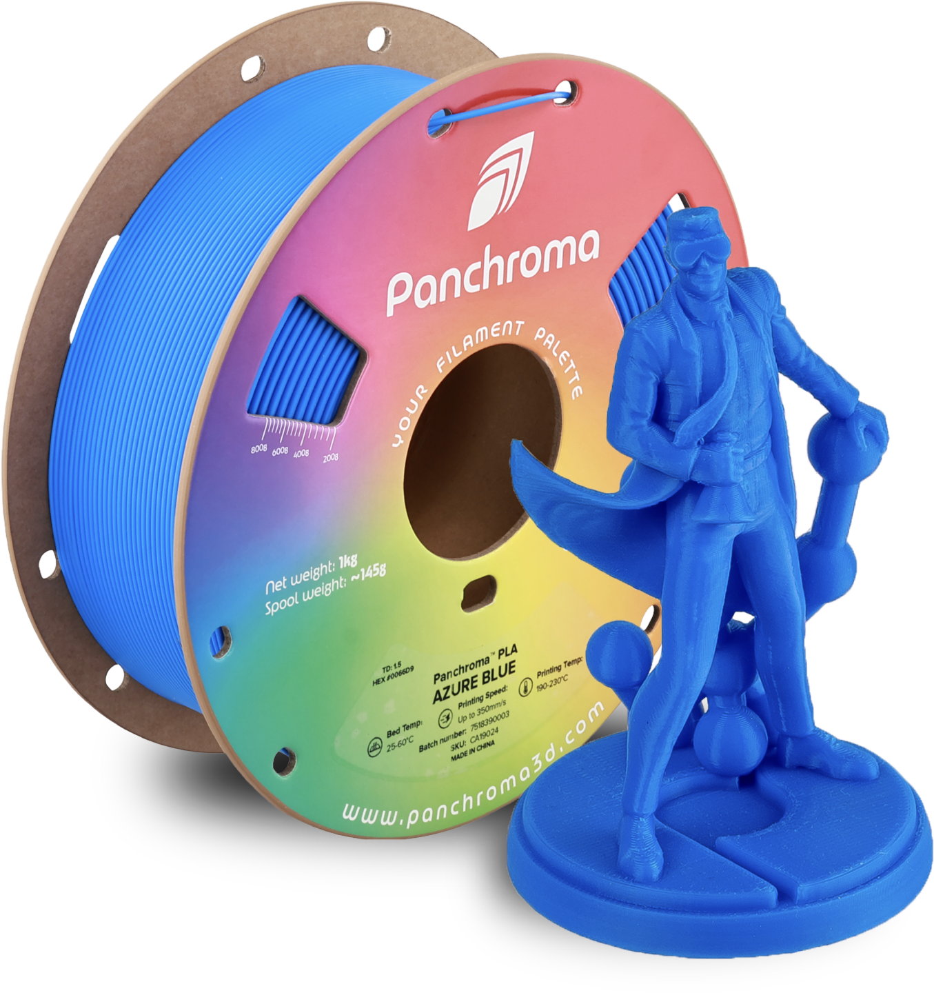 Polymaker Panchroma PLA Filament 1kg, Azure Blue