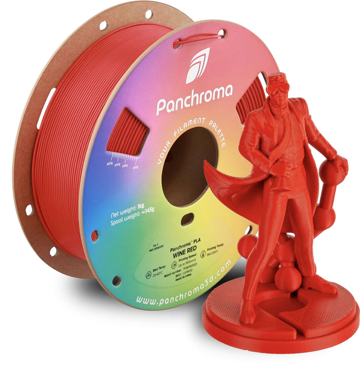 Polymaker Panchroma PLA Filament 1kg, Wine Red