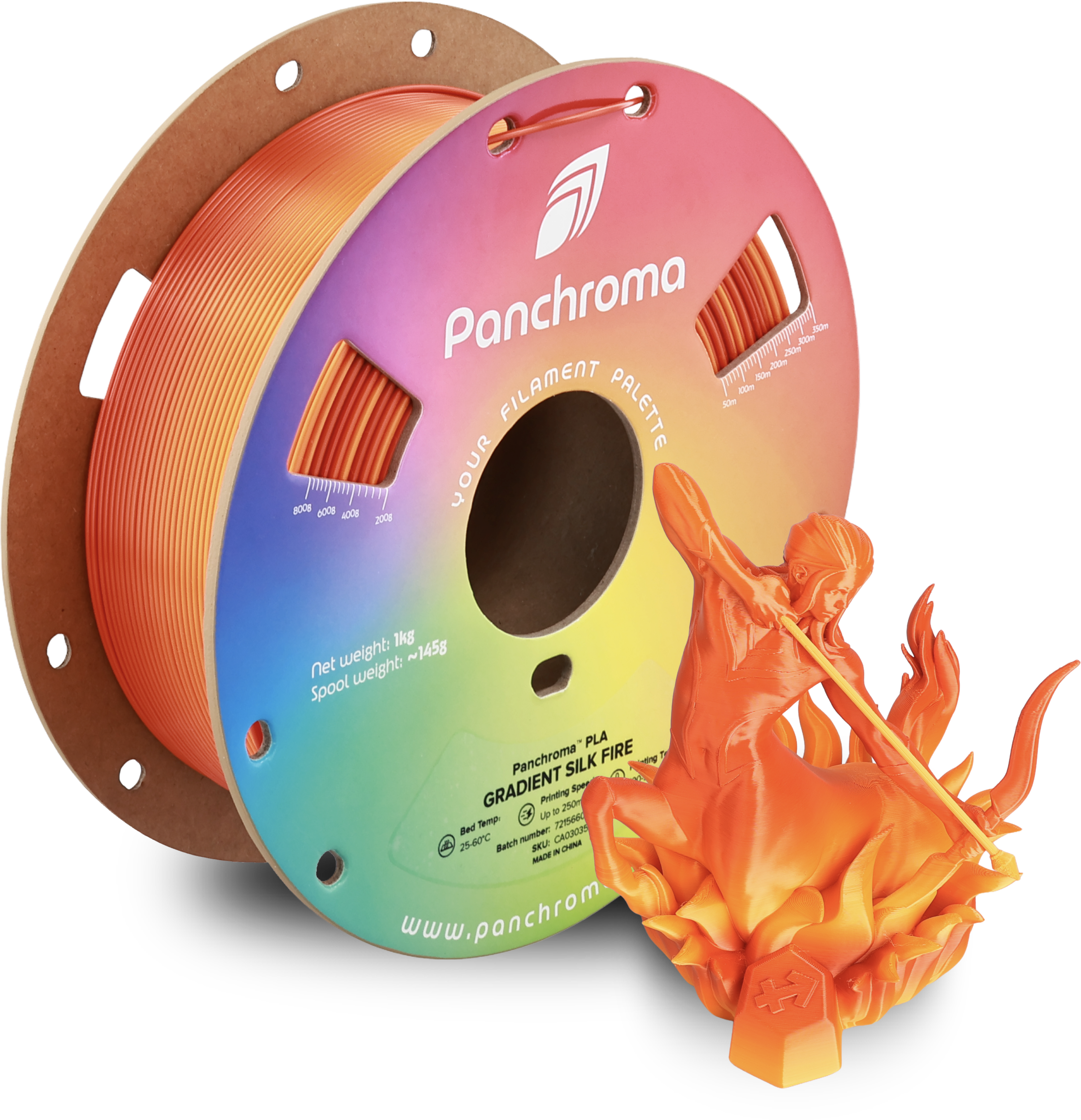 Polymaker Panchroma PLA Gradient Silk Filament 1kg, Fire