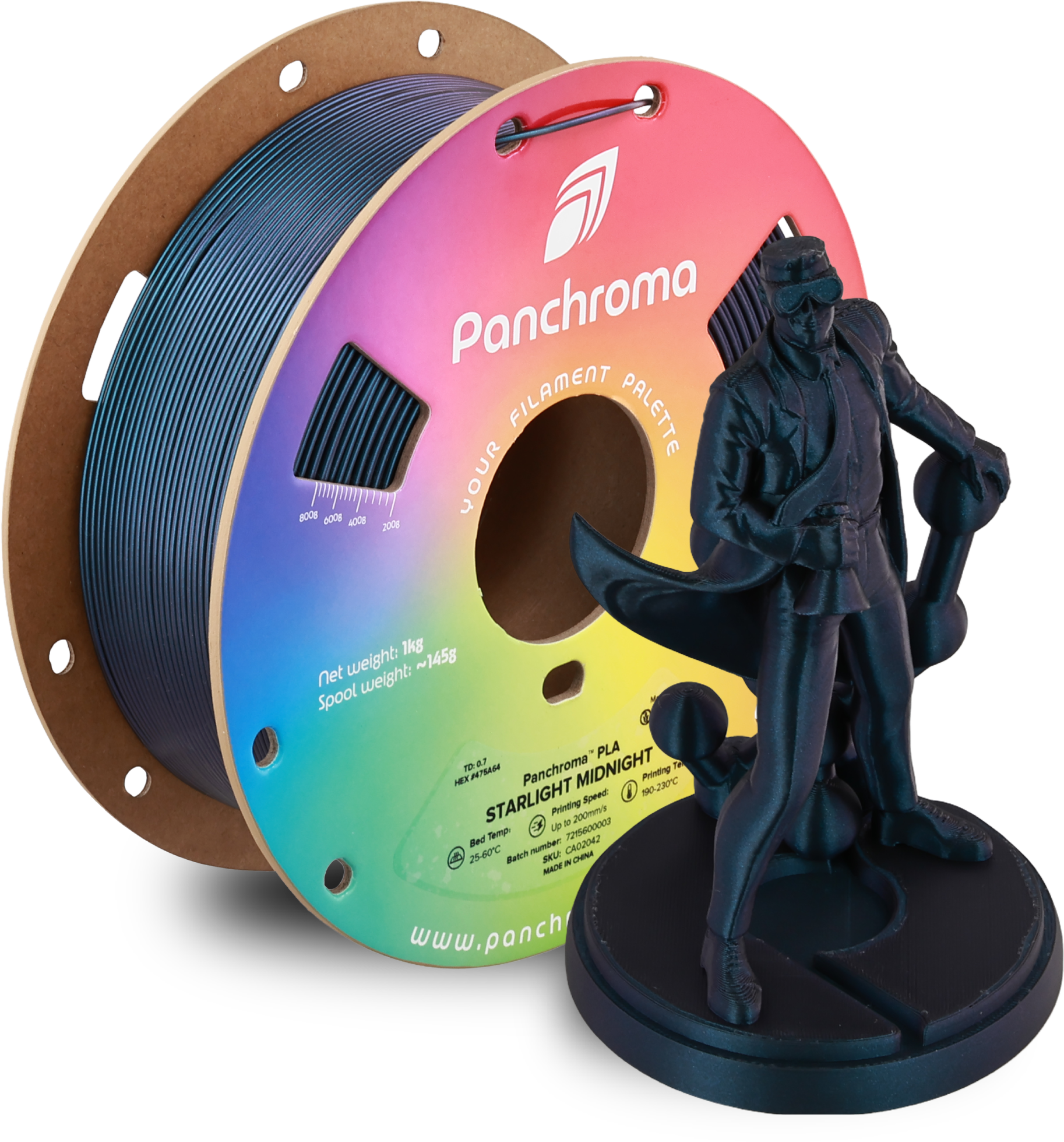 Polymaker Panchroma PLA Starlight Filament 1kg, Midnight