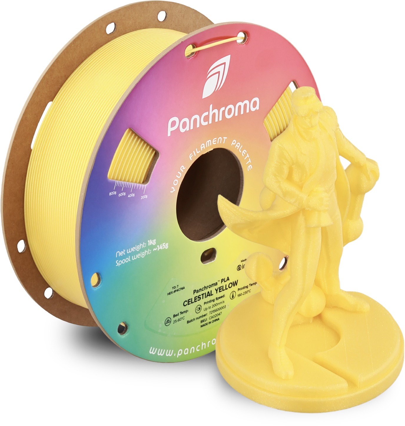 Polymaker Panchroma PLA Celestial Filament 1kg, Yellow