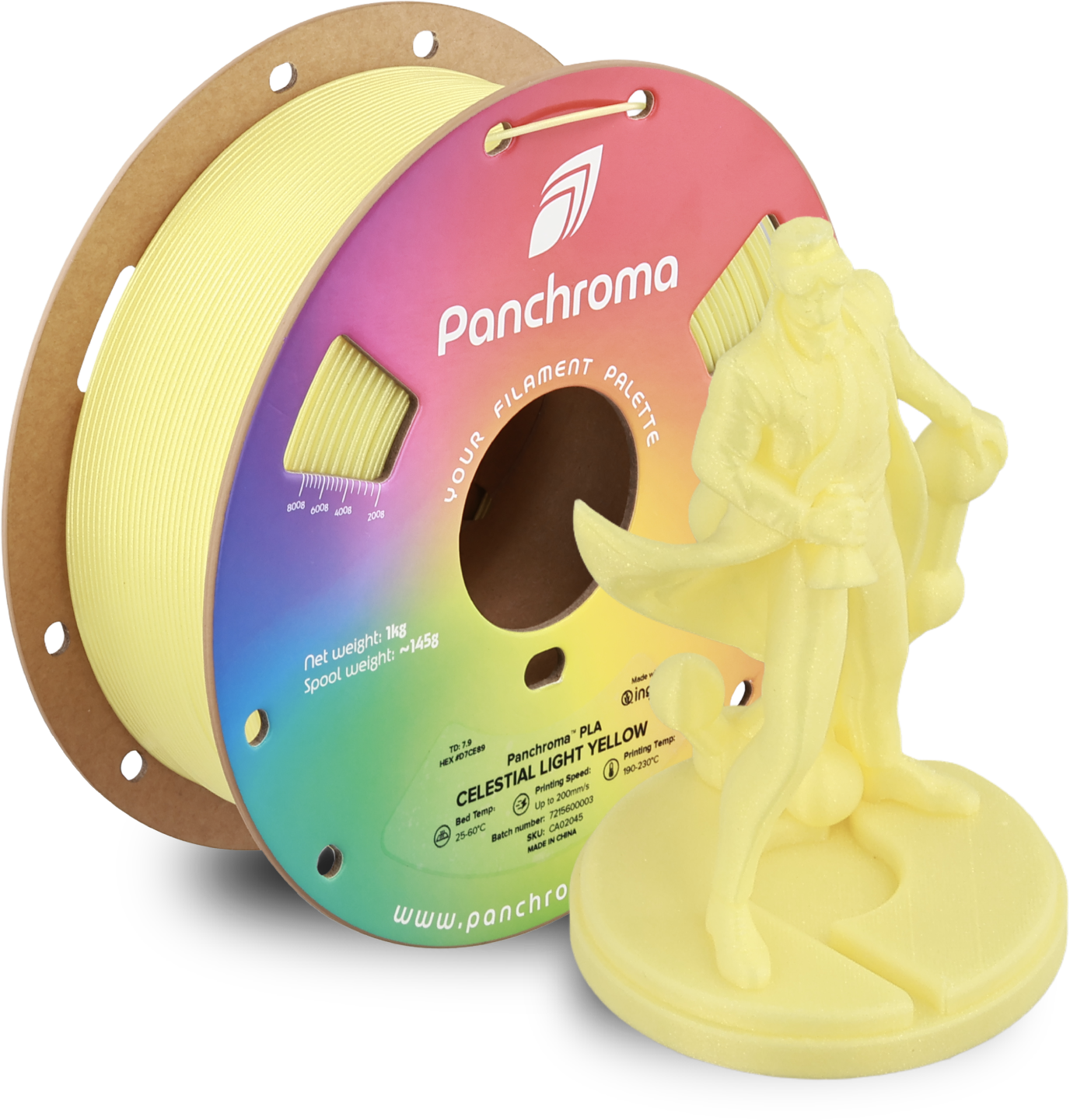 Polymaker Panchroma PLA Celestial Filament 1kg, Light Yellow