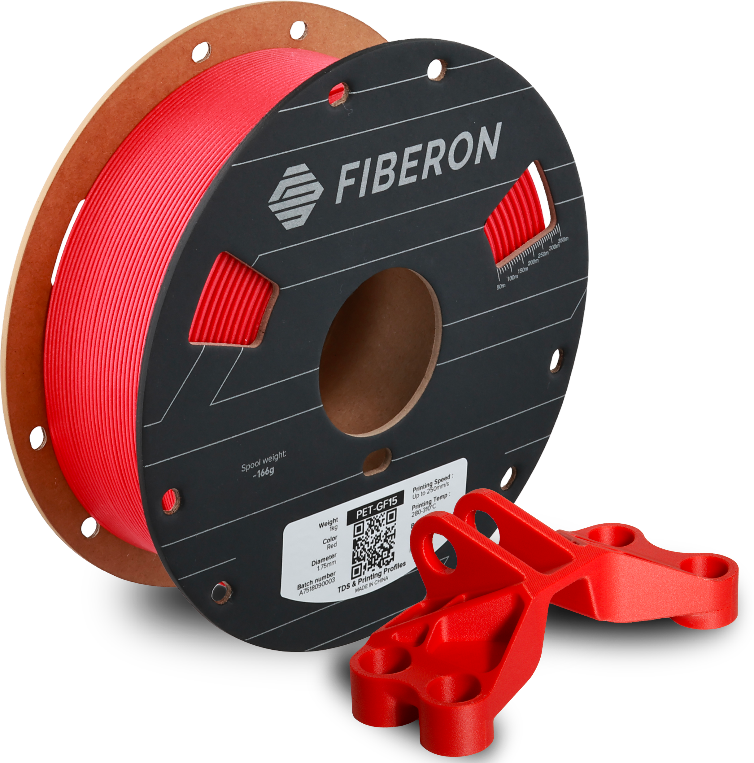 Polymaker Fiberon PET-GF15 Filament 1kg, Red
