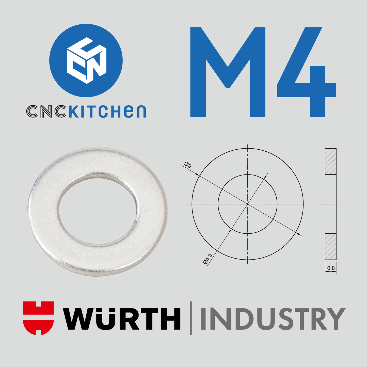 K Precision Stainless Steel Washer – 2.75 OD X 0.625 ID X 0.125 Thick