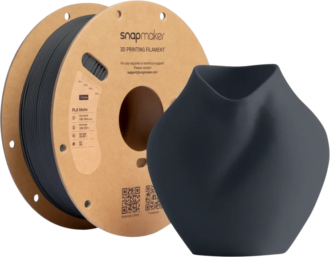 Snapmaker Matte PLA Carbon Black (RFID) - 3DJake International
